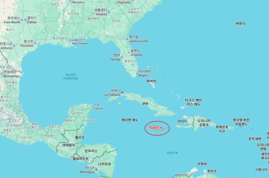 자메이카의 위치/사진=구글 지도