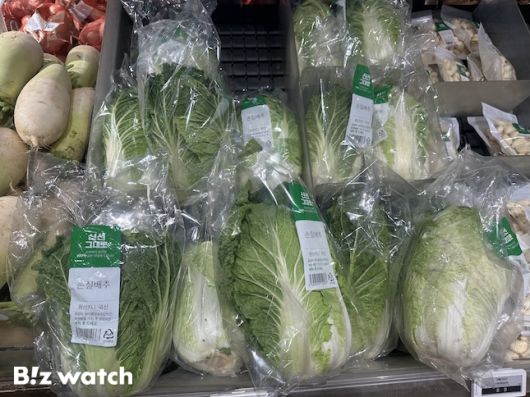 서울 시내 한 대형마트에서 판매 중인 배추. / 사진=정혜인 기자 hij@