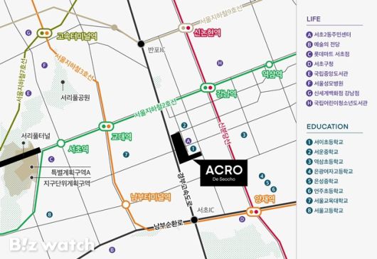 '아크로 드 서초' 위치도./자료=DL이앤씨