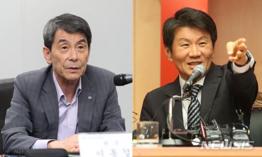 [서울=뉴시스] 이동걸 KDB산업은행 회장(왼쪽), 정몽규 HDC 회장 (사진=KDB산업은행 제공, 뉴시스 DB) 2020.08.25. photo@newsis.com