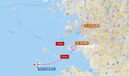 [인천=뉴시스] 백아도동방등표 위치도. (사진=인천해수청 제공) *재판매 및 DB 금지