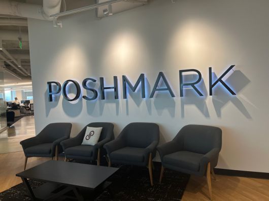 [레드우드시티(미국)=뉴시스] 지난 12일(현지시간) 방문한 미국 캘리포니아 레드우드시티에 위치한 포시마크 본사 입구. 2023.01.14. eschoi@newsis.com *재판매 및 DB 금지