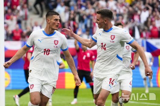 [함부르크=AP/뉴시스] 체코 축구 국가대표팀. 2024.06.22.