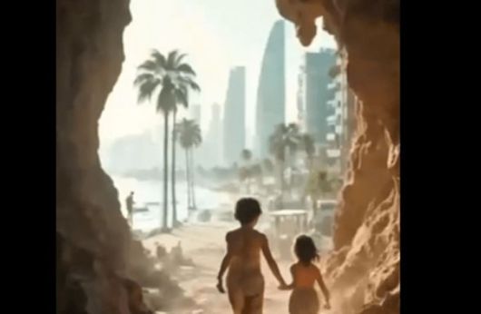 [서울=뉴시스] 도널드 트럼프 미국 대통령이 지난 2월 26일(현지 시간) 전쟁으로 폐허가 된 가자 지구가 '트럼프판 가자 해변 리조트'로 변화하는 과정을 보여주는 인공지능(AI) 생성 동영상을 자신의 소셜미디어 트루스소셜에 게재했다. (사진=트럼프 트루스소셜) 2025.04.26. *재판매 및 DB 금지