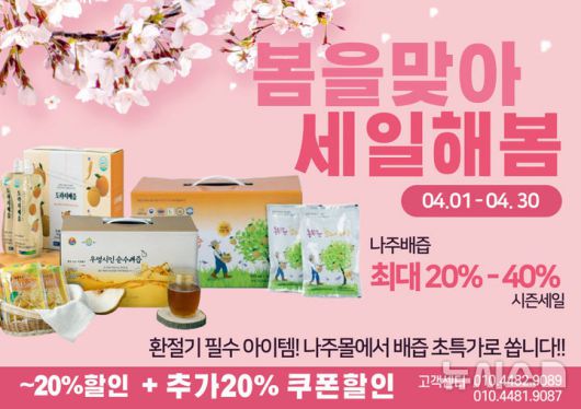 나주몰 봄맞이 나주배즙 40% 할인 판매. (이미지=나주시 제공) photo@newsis.com