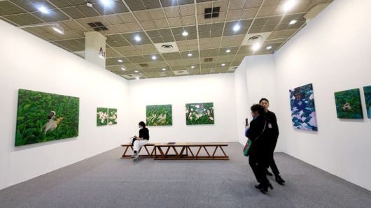 [사진=박현주미술전문기자] 가나아트 부스는 도도새 작가 김선우의 작품을 첫날 모두 완판시켰다. 2025.04.16. hyun@newsis.com *재판매 및 DB 금지