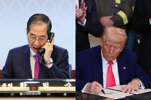 한덕수 대통령 권한대행 국무총리(왼쪽)과 도널드 트럼프 미국 대통령(오른쪽). (출처=뉴시스 DB) *재판매 및 DB 금지