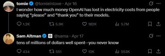 [서울=뉴시스] 샘 올트먼 게시물. (출처=샘 올트먼 X) 2025.04.23. photo@newsis.com *재판매 및 DB 금지