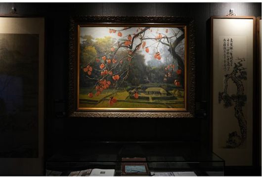 고향인 전라북도 김제의 감나무밭을 그리워하며 감나무 풍경 작품(작가미상)을 소장하였던 故안원옥 창업주 회장의 소장품 *재판매 및 DB 금지