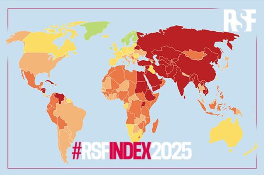 [서울=뉴시스] 국경없는기자회(RSF)가 2일(현지 시간) 발간한 '2025 세계 언론 자유 지수 보고서'. (사진=RSF 웹사이트 갈무리) 2025.05.02. *재판매 및 DB 금지