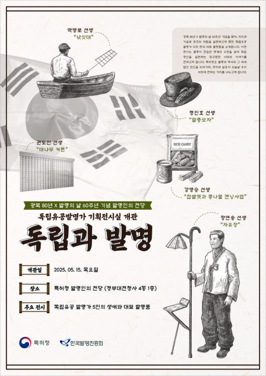 [대전=뉴시스] 특허청은 15일 대전청사 특허청 1층 발명의 전당서 '독립과 발명'을 주제로 한 기획전시실을 개관한다.(사진=특허청 제공) *재판매 및 DB 금지