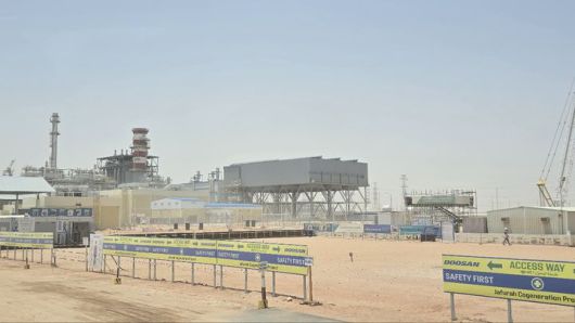 [담맘=뉴시스]사우디의 자푸라 열병합 발전소 공랭식 응축기 설비 전경이다. (사진=산업통상자원부 공동취재단 제공) *재판매 및 DB 금지