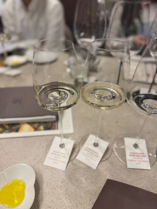 스택스 립 와인셀라의 화이트와인 아베타(왼쪽) 소비뇽블랑과 카리아 샤르도네. (사진=뉴시스DB)  *재판매 및 DB 금지