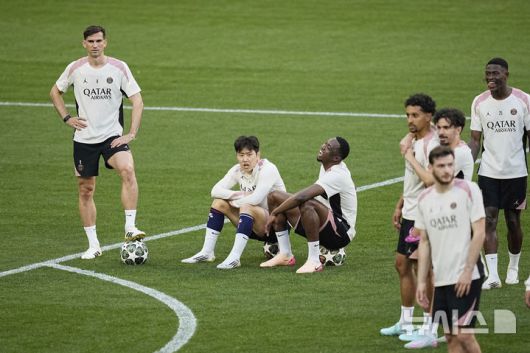 [뮌헨=AP/뉴시스]UCL 결승 준비하는 이강인 2025.05.30.