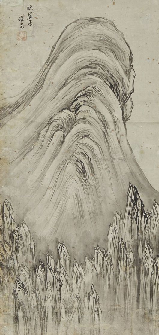 비로봉 毘盧峯 Birobong Peak 정선 조선, 18세기 종이에 수묵 99.6 × 47.4 cm 국립중앙박물관 *재판매 및 DB 금지