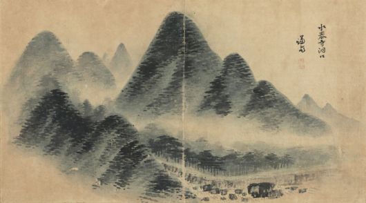 수태사동구(관동명승첩) 水泰寺洞口(關東名勝帖) Entrance to Sutaesa Temple(Album of Scenic Sites in Gwandong) 정선 조선, 1738년 종이에 수묵담채 32.3 × 57.8 cm 간송미술문화재단 *재판매 및 DB 금지