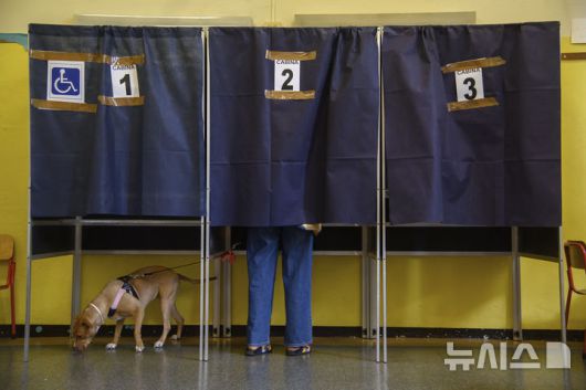 [밀라노=AP/뉴시스] 8~9일(현지 시간) 시민권 취득 요건 완화 및 일자리 보호 강화 등 5개 안건에 대한 이탈리아 국민투표가 투표율 저조로 무효 처리됐다. 사진은 8일 밀라노의 한 투표소에서 한 유권자가 투표하고 있는 모습. 2025.06.10.