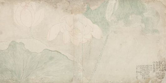 이인상(李麟祥, 1710~1760) 서지백련西池白蓮 조선 1745, 종이에 엷은 색 26.2×51.8cm, 간송미술문화재단 소장 *재판매 및 DB 금지