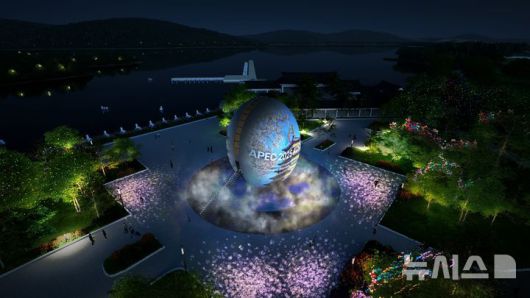 경주 보문호 호반광장 알 조형물