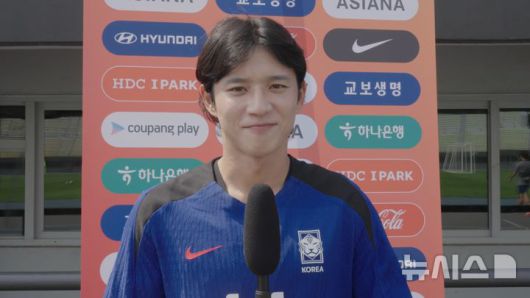 [서울=뉴시스] 대한민국 남자 축구 대표팀에 대체 발탁된 정승원이 8일 대한축구협회와 인터뷰하고 있다. (사진=대한축구협회 제공) *재판매 및 DB 금지