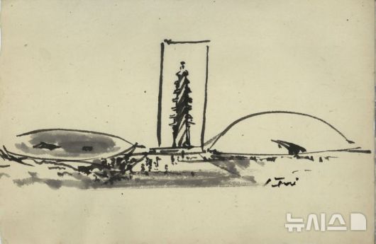 이타미 준 '경주타워(스케치)' 공모작