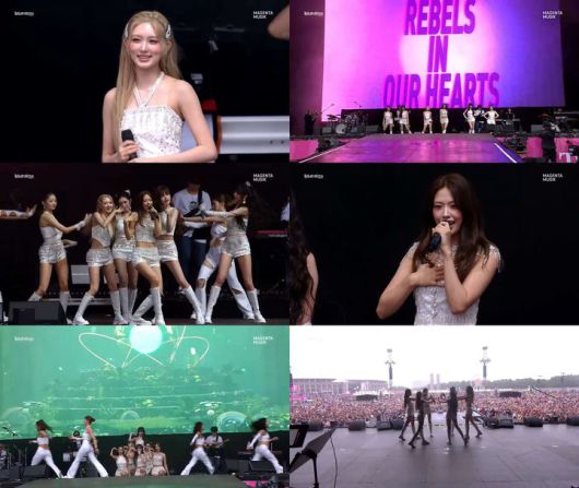 [서울=뉴시스] 그룹 '아이브'가 지난 12일(현지시간) 독일 대형 음악 축제 '롤라팔루자 베를린'에서 약 55분간 전곡 밴드 라이브 구성의 무대를 펼쳤다. (사진=스타쉽엔터테인먼트 제공) 2025.07.13. photo@newsis.com *재판매 및 DB 금지