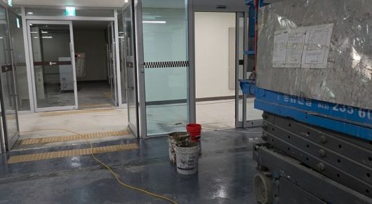 17일 충북 청주시 상당구 문화동에 건립 중인 충북도의회 신청사 건물에 빗물이 들어찼다. (사진=독자 제공) *재판매 및 DB 금지