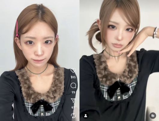 [서울=뉴시스] 최준희가 메이크업 전후 모습을 공개했다. (사진=최준희 인스타그램 캡처) 2025.07.18. photo@newsis.com *재판매 및 DB 금지