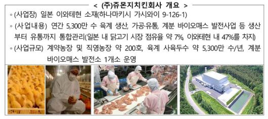 [세종=뉴시스] 일본 쥬몬지치킨 기업은 2016년에 건립돼 닭 분뇨를 통한 바이오매스 발전소를 운영하고 있다. (자료 = 축산환경관리원 제공)  *재판매 및 DB 금지