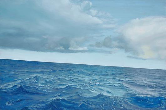 안규철 〈세 개의 수평선〉 2024 Oil on canvas 65.1 x 91 cm Courtesy of Space ISU 이미지 제공: 국제갤러리 *재판매 및 DB 금지