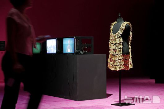 [서울=뉴시스] 박진희 기자 = 서울시립미술관(SeMA)은 25일 서울 중구 서울시립미술관 서소문관에서 제13회 서울미디어시티비엔날레 '강령: 영혼의 기술' 기자간담회를 갖고 작가 어니스트 A. 브라이언트 3세의 '비행 재킷'(오른쪽)과 '치킨 파티' 영상 작품을 선보이고 있다. 2025.08.25. pak7130@newsis.com