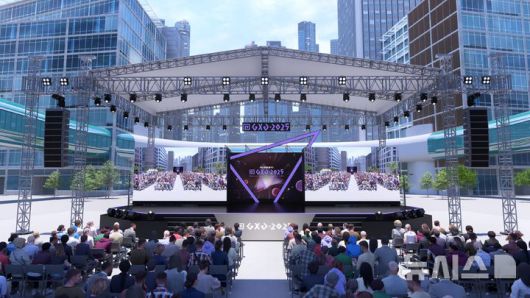 [서울=뉴시스] 게임 문화 축제 'GXG 2025' 메인 무대 시안 (사진=게임문화재단 제공)