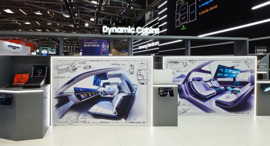 [서울=뉴시스]삼성디스플레이가 'IAA 모빌리티 2025'에서 유명 자동차 디자이너 알방 르하이에와 협업해 선보인 미래 자율 주행차 인테리어 디자인. (사진 = 업체 제공) 2025.09.08. photo@newsis.com *재판매 및 DB 금지