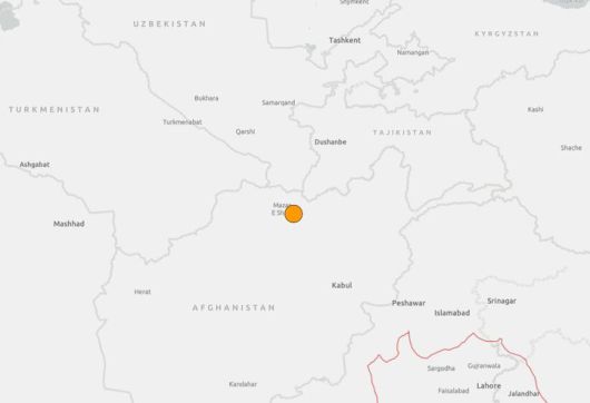 [서울=뉴시스] 미국 지질조사국(USGS)에 따르면 3일(현지 시간) 오전 0시 59분 아프가니스탄 북부 발흐주 주도 마자르-이 샤리프로부터 남동쪽으로 37㎞ 떨어진 사망간주 지역에서 규모 6.3의 지진이 발생했다. (사진=USGS 홈페이지 갈무리) 2025.11.03. *재판매 및 DB 금지
