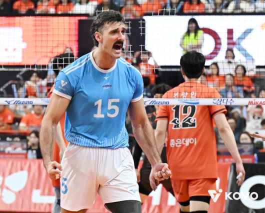 [서울=뉴시스]프로배구 대한항공 러셀. (사진=KOVO 제공)