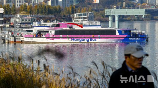 [서울=뉴시스] 정병혁 기자 = 서울 송파구 잠실도선장에 한강버스 102호가 정박되어 있다. 2025.11.19. jhope@newsis.com