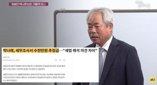 [뉴시스]세무법인 다솔의 안수남 대표세무사가 개그우먼 박나래의 세무조사와 관련해 이야기하고 있다. (사진 = 조선일보 머니 유튜브 캡처) *재판매 및 DB 금지