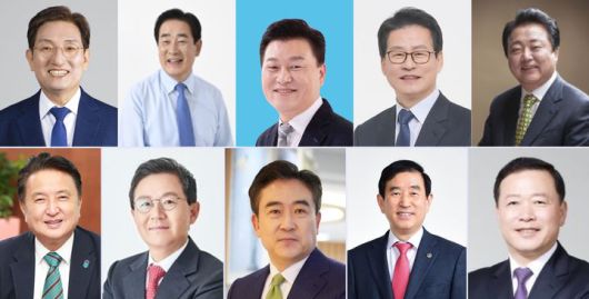 [청주=뉴시스] 6·3 전국동시지방선거 충북지사 선거 출마 예상자. 노영민 전 대통령 비서실장(윗줄 왼쪽부터), 송기섭 진천군수, 신용한 지방시대위원회 부위원장, 임호선 국회의원, 한범덕 전 청주시장. (아랫줄 왼쪽부터) 김영환 충북지사, 윤갑근 전 국민의힘 충북도당위원장, 윤희근 전 경찰청장, 조길형 충주시장, 박경국한국가스안전공사 사장. (정당 기호·이름 가나다 순) (사진=뉴시스 DB). photo@newsis.com *재판매 및 DB 금지