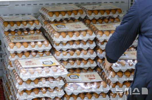 [서울=뉴시스] 정병혁 기자 = 4일 서울 서초구 하나로마트 양재점을 찾은 시민들이 계란을 살펴보고 있다. 2026.12.04. jhope@newsis.com