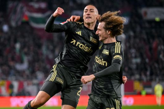 [아우크스부르크=AP/뉴시스] 독일 프로축구 분데스리가 우니온 베를린의 마린 류비치치(왼쪽). 2026.01.15.