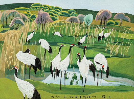 케이옥션, 천경자 북해도 쿠시로(釧路)에서 종이에 채색  33×45cm 1983. 추정가 9500만~1억5000만원 *재판매 및 DB 금지