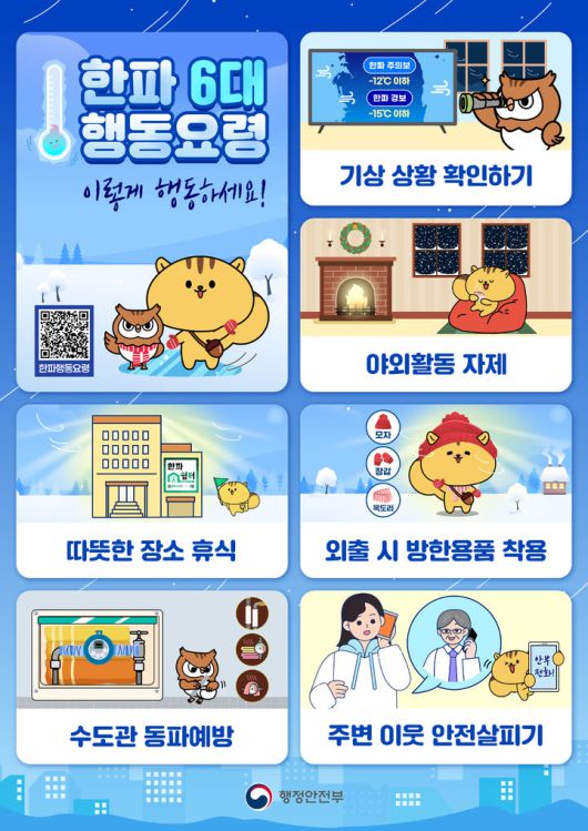 한파 6대 행동요령. *재판매 및 DB 금지