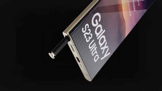 갤럭시 S23 울트라 모델 예상 렌더링 이미지. 전작 기조를 살리면서도 보다 얇아진 하단 베젤 등이 눈에 띈다.