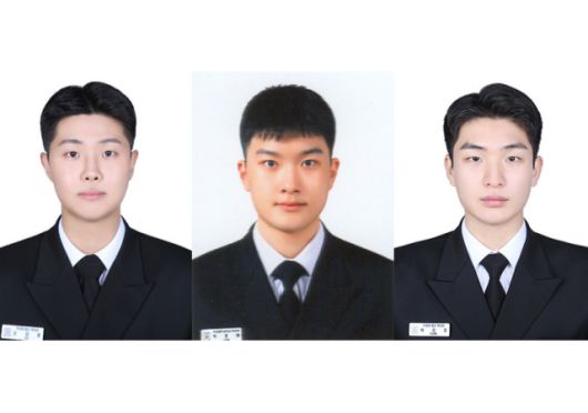 왼쪽부터 오지윤, 박준하, 박강호 후보생.[사진=국립부경대]