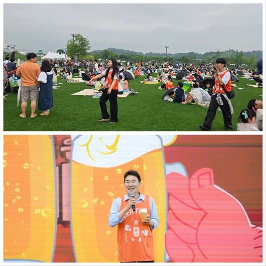 노관규 순천시장이 오천그린광장에서 열린 '2025 순천비어페스타'에서 인사말을 하고 있다. [사진=순천시]