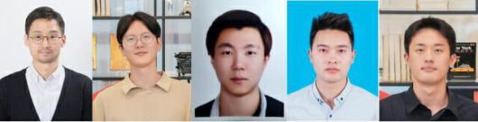 고효율 반투명 유기태양전지를 개발한 UNIST 연구진. 왼쪽부터 양창덕 교수, 양상진 연구원, 조용준 박사, 쉬에시앙 황 박사, 김원준 연구원.[사진=UNIST]