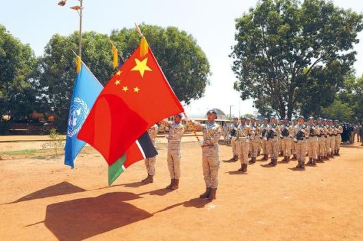 지난 5월 29일 유엔평화유지군의 날 기념 행사에서 남수단에 파견된 중국 평화유지군들이 국방부