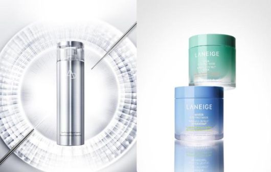 에이피 뷰티 '리서페이싱 앤 리페어 에센스'(왼쪽)·라네즈 "슬리핑 마스크' [사진=아모레퍼시픽]