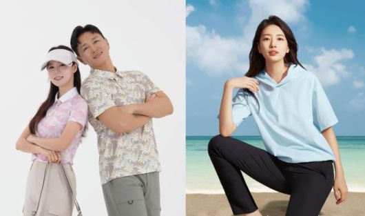 마운티아 '칼린선바이저'(왼쪽)와 K2 '시원서커 우븐 반팔 후디' [사진=각 사]