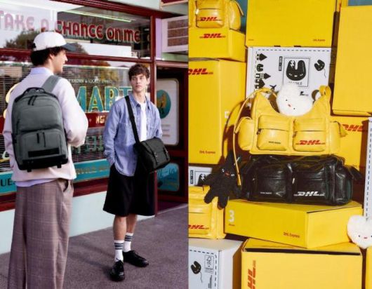 샘소나이트레드 '앤더비' 컬렉션(왼쪽)·DHL의 세이모온도 협업 가방 [사진=각 사]